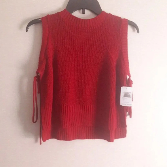 Closet Space Tie Side Slit Knit Sweater Tank Top M - Picture 4 of 7